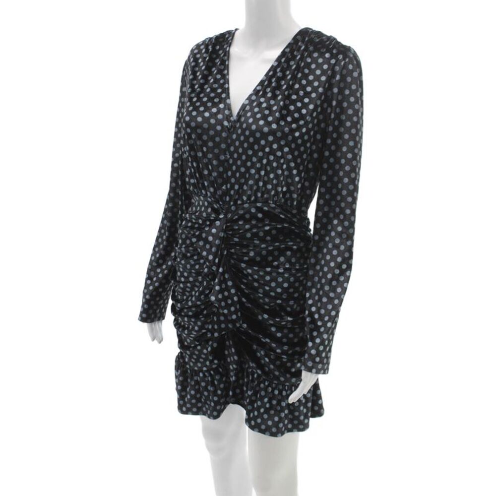 Endless Rose Women Black Silk Bodycon Dress V-Neck Long Sleeve Size S - Picture 2 of 6